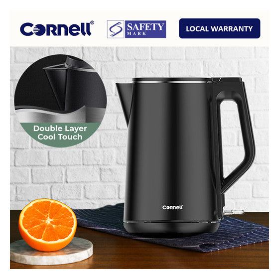 Cornell 1.5L Cool Touch Double Wall Cordless Kettle with full inner Stainless Steel