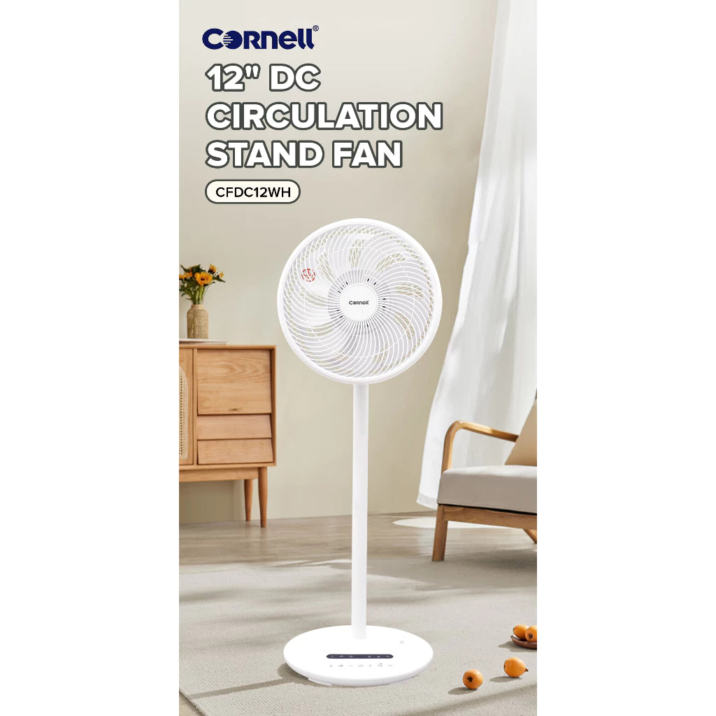 Cornell 12 Inch High Velocity DC Stand Fan with Remote Control
