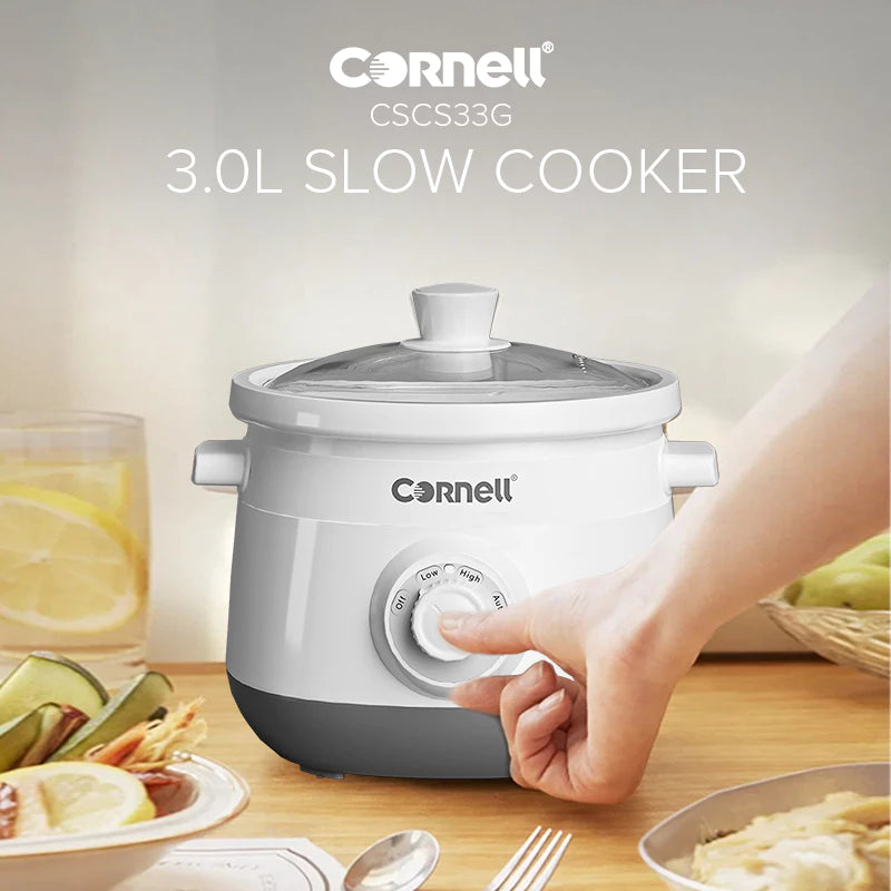 Cornell 3.0L Slow Cooker with Ceramic Pot