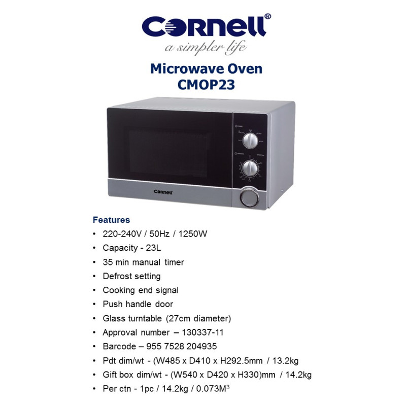 cornell microwave oven